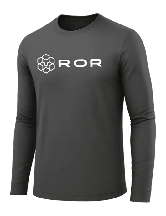 Long Sleeve Dark Grey PosiCharge Competitor Tee w/ROR Logo