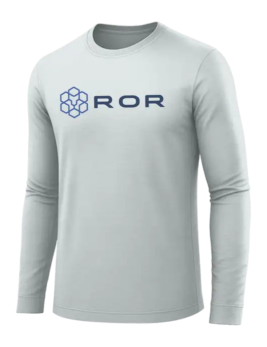 Long Sleeve Light Grey PosiCharge Competitor Tee w/ROR Logo