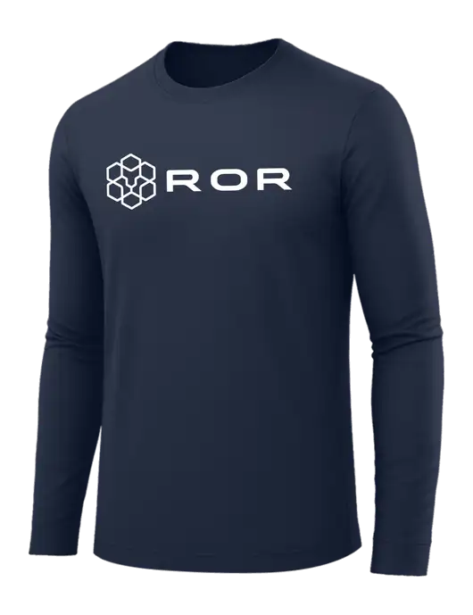 Long Sleeve Navy PosiCharge Competitor Tee w/ROR Logo