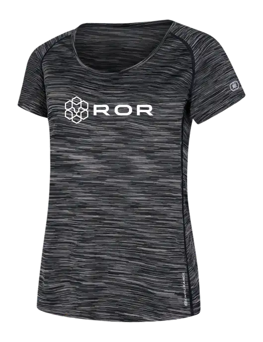 OGIO Womens Black Space Dye Verge Scoop Neck w/ROR Logo