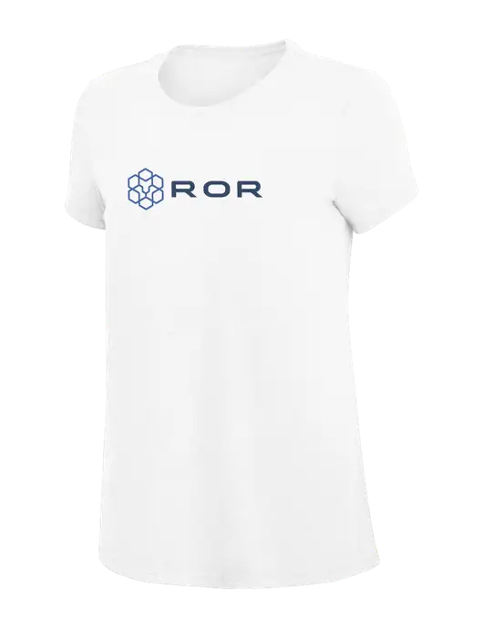 Womens Simply Soft White 4.5oz Poly/Combed Ring Spun Cotton T-Shirt
 w/ROR Logo