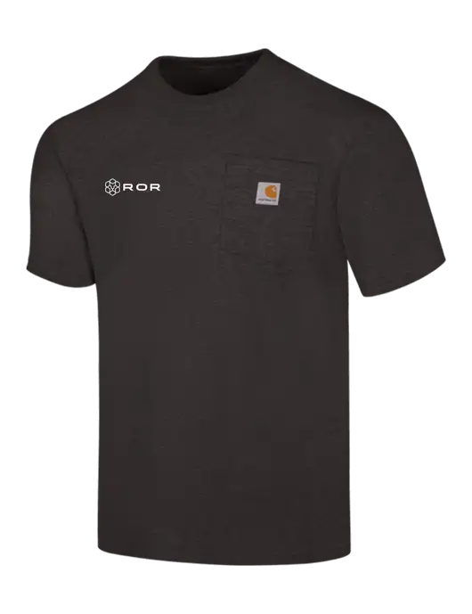 Carhartt Workwear Charcoal Heather Pocket Short Sleeve T-Shirt w/ROR Logo