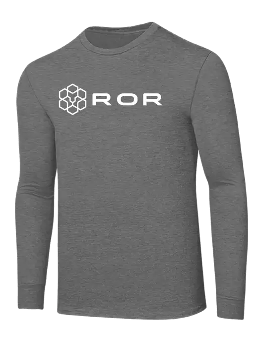 Core Blend Medium Grey Heather Long Sleeve Tee w/ROR Logo
