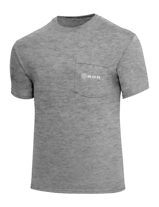 Core Blend Medium Grey Heather Pocket T-Shirt w/ROR Logo