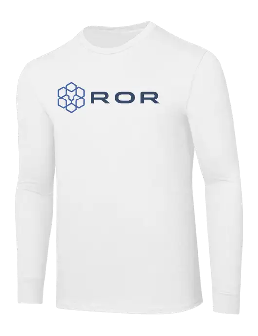Core Blend White Long Sleeve Tee w/ROR Logo