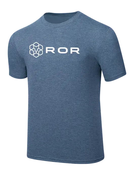 Simply Soft Light Slate Blue Heathered 4.5oz  Poly/Combed Ring Spun Cotton T-Shirt w/ROR Logo